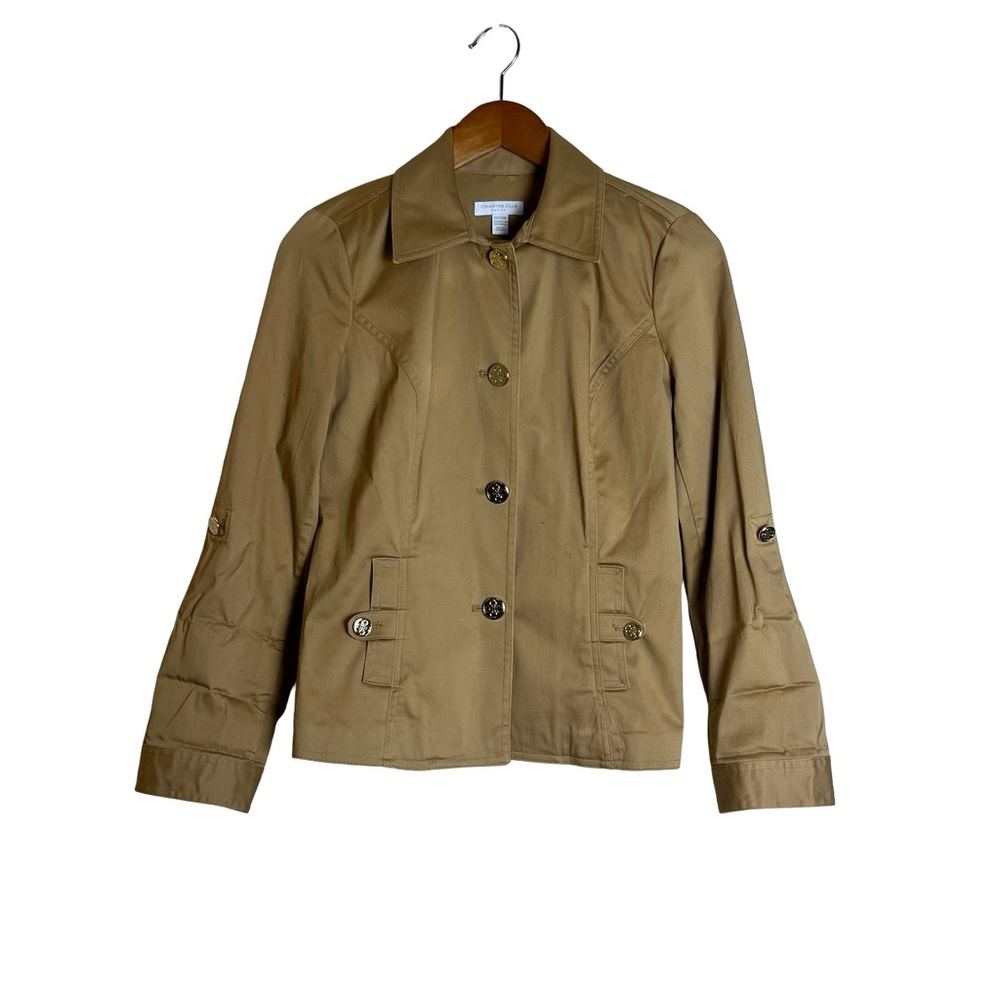 Charter club petite beige lightweight blazer